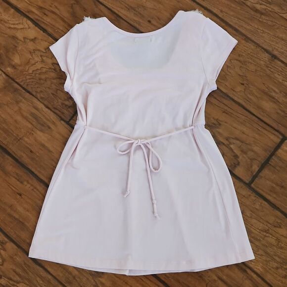 5/$15 Wet Seal women's large rose applique frayed distressed short sleeve blouse - Picture 4 of 6